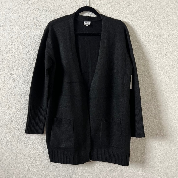NWT Cielo Knit Open Front Cardigan Women's Size Large Black Long Sleeve Sweater - Picture 1 of 9